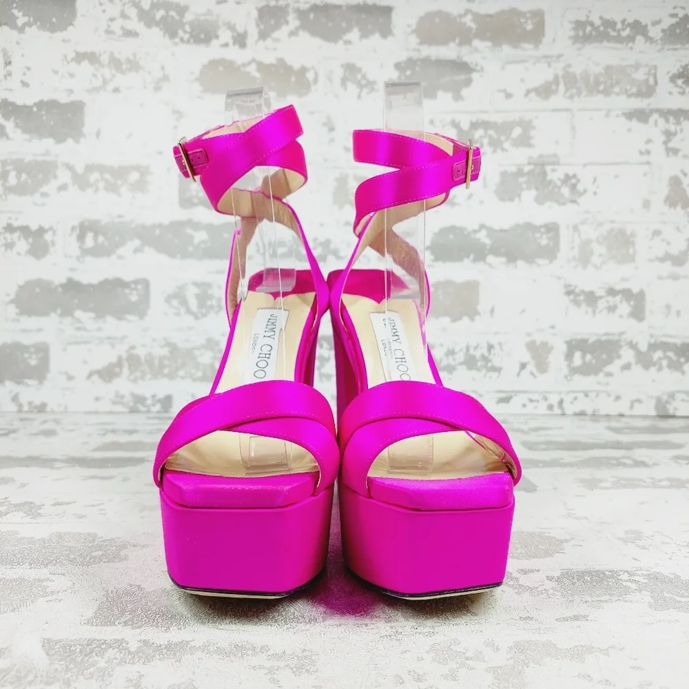 Jimmy Choo Hot Pink Platform Sandals